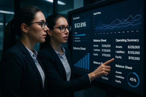 Coworkers collaborating on realtime dashboards
